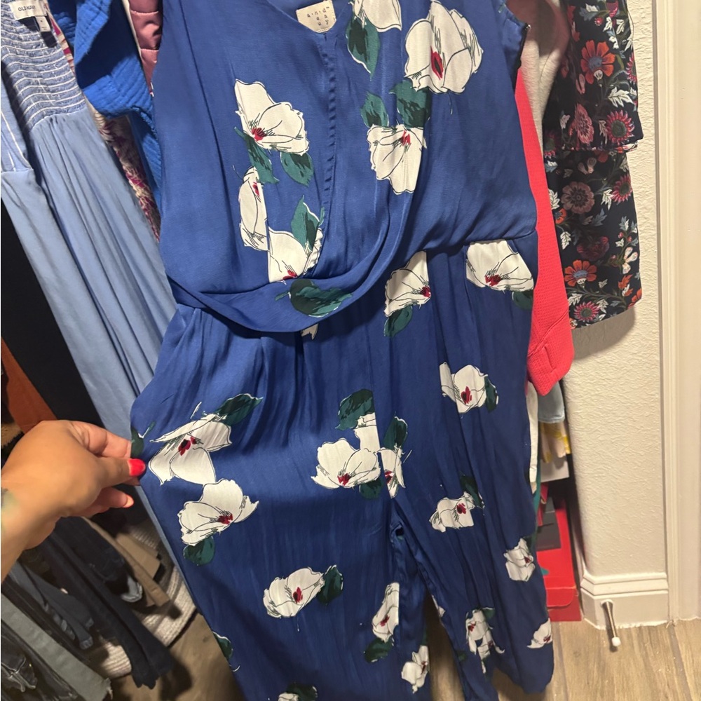 Floral Blue target romper